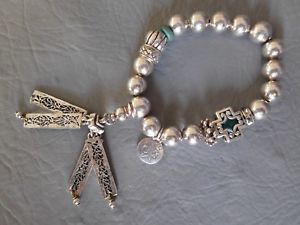 【送料無料】アクセサリー　ネックレス　ガスサントロペブレスレットアルジェントgas st tropez bracelet elastique perle gris argent croix bleu strass breloque