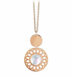 【送料無料】アクセサリー　ネックレス　ネックレススチールバライタリアンデザイン2jewels collana donna acciaio pvd rose con madreperla italian design 251396