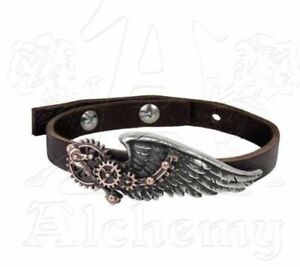 【送料無料】アクセサリー　ネックレス　genuine alchemy steampunk nero baron tecnicos leather wingstrap a100