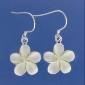【送料無料】アクセサリー　ネックレス　ハワイカップルスターリングシルバープルメリアペンダントフックトーンhawaiano paio argento sterling 925 plumeria fiori gancio pendente 2 toni