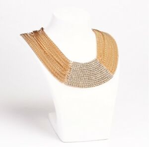 【送料無料】アクセサリー　ネックレス　ネックレスラインストーンチェーンイブニングドレスcollana lusso statement collier extralarge catena strass boho abito da sera nuovo