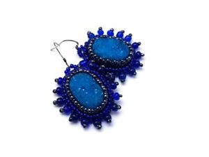 【送料無料】アクセサリー　ネックレス　デザイナーイヤリングハンドdesigner orecchini xxl con agata, interamente a mano, ricamati 1602