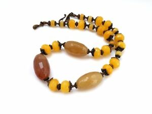 【送料無料】アクセサリー　ネックレス　デザイナーネックレスハンドメイドdesigner edelstein collana con agata giallo, fatto a mano s339