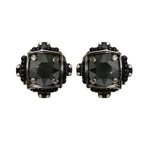 【送料無料】アクセサリー　ネックレス　ビザンチンピンブラックアンティークシルバーイヤリングkonplott orecchini a perno byzantine nero argento antico