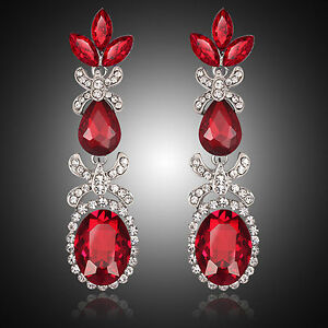 【送料無料】アクセサリー　ネックレス　トンプソンイヤリングレッドクリスタルラインストーンメッキthompson luxury saphira orecchini rosso, cristallo, strass, argentato