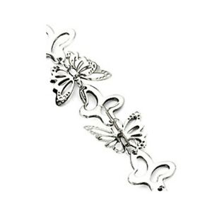 【送料無料】アクセサリー　ネックレス　スロットルカフシルバーステンレススチールbracciale farfalla 3d argento in acciaio inox da donna donne bff amica friends