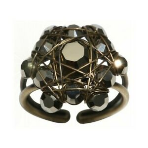 【送料無料】アクセサリー　ネックレス　リングブラックライトkonplott anello bended lights nero