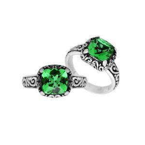 【送料無料】アクセサリー　ネックレス　スターリングシルバーグリーンクォーツクッションリングargento sterling cuscino forma anello con quarzo verde ar6182gq8
