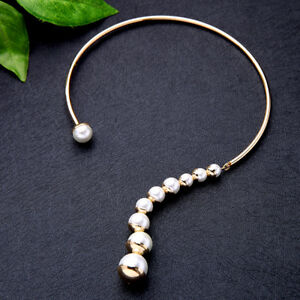 【送料無料】アクセサリー　ネックレス　ネックアールデコレトロcollana dorato ras collo rigido perla art deco retr matrimonio jd4