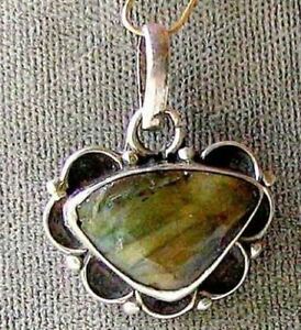 【送料無料】アクセサリー　ネックレス　ペンダントスターリングシルバーfiery labradorite amp; pendente argento sterling 8326