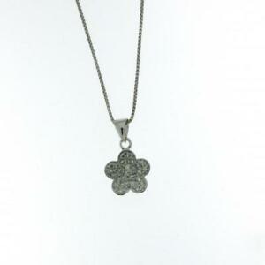 【送料無料】アクセサリー　ネックレス　ペンダントフラワーシルバーブリリアントネックレスciondolo fiore argento 925 brillanti e collana