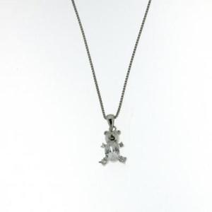 【送料無料】アクセサリー　ネックレス　ペンダントシルバーテディベアジルコンネックレスciondolo argento 925 orsetto zircone collana