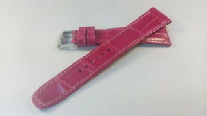【送料無料】アクセサリー　ネックレス　ブレスレットクラシックローズクロコダイルbracelet montre modle classique rose en crocodile,disponible en 18 et 20mm