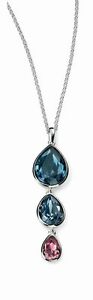 【送料無料】アクセサリー　ネックレス　シルバーエレメントトリプルスワロフスキークリスタルドロップペンダントsilver elementi triple swarovski crystal goccia ciondolo, 18 ,925, p3784