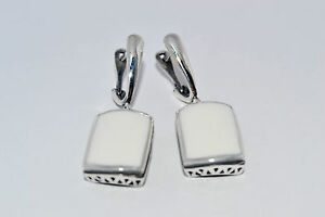 【送料無料】アクセサリー　ネックレス　スターリングシルバーハンドメイドセラミックホワイトイヤリングドロップ925 argento sterling fatto a mano drop bianco ceramica orecchini