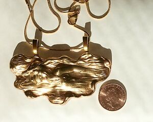 【送料無料】アクセサリー　ネックレス　アールヌーボービンテージグレートブラスチェーンプラスペンダントネックレスsirena art nouveau vintage grande collana con pendente in ottone catena 43cm plus in p