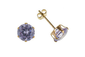 【送料無料】アクセサリー　ネックレス　ラベンダーイヤリングローブｋｔゴールド9kt oro 6mm zirconi di lavanda orecchini a lobo nuovi