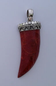 【送料無料】アクセサリー　ネックレス　クリエイションアルジェントマッシフagnes creations pendentif mixte corne griffe dent en argent massif amp; corail 21,754円