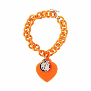 【送料無料】アクセサリー　ネックレス　カフオブジェクトオレンジシリコンハートペンダントbracciale donna ops objects love opsbr24 cuore pendente in silicone arancione