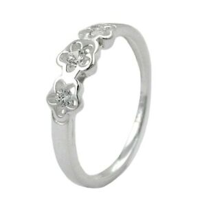 【送料無料】アクセサリー　ネックレス　シルバーリングリングカットanello per bambini con 3 fiori,zirconi ,argento 925,taglia 46,bambini,anello