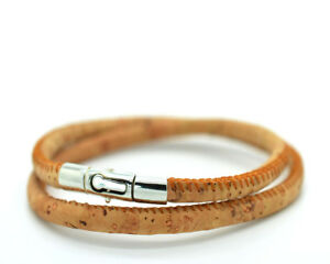 【送料無料】アクセサリー　ネックレス　コルクポルトガルスターリングシルバーダブルsughero naturale portoghese cucito bracciale con argento sterling doppio avvolto uk