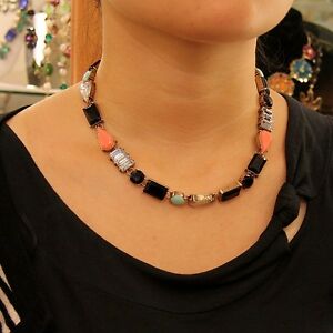 【送料無料】アクセサリー　ネックレス　ネックレスチェーンラウンドオレンジcollana a catena piazza triangolo tondo nero arancione blu originale sera