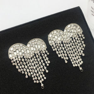 【送料無料】アクセサリー　ネックレス　シルバーイヤリングハートタッセルクリスタルorecchini argentato grandi cuore tassel pompon cristallo matrimonio xx25