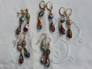 【送料無料】アクセサリー　ネックレス　イタリアビーズイヤリングｋゴールドドロップscarse italiano millefiori gocce perle orecchini 14k gf ororiempitelove regali