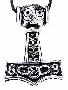 【送料無料】アクセサリー　ネックレス　ステンレスバイキングペンダントハンマー 65 grande martello di thor ciondolo in acciaio inox mjlnir occhi vichingo