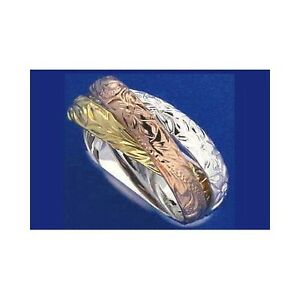 【送料無料】アクセサリー　ネックレス　スターリングシルバーハワイアンプルメリアマイレスクロールargento sterling 925 tre colori 3 in 1 hawaiano scorrere plumeria maile