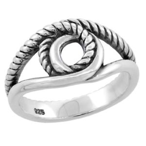 【貨物輸送無料】付属物 頸飾り スターリングシルバーロープリングargento sterling corda anello design, alta lucentezza finitura ネックレス・ペンダント-ジュエリー・アクセサリー-男女兼用アクセサリー