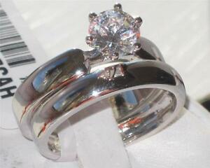 【貨物輸送無料】付属物 頸飾り 3w805 donna fede nuziale set anello di fidanzamento 2pc pianura solitario ジュエリー・アクセサリー-ネックレス・ペンダント-男女兼用アクセサリー