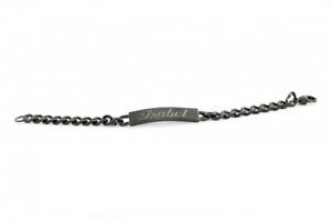 【送料無料】アクセサリー ネックレス ステンレスタンクブレスレットカフカフリングブラックカスタムbracciale in acciaio inox, carri armati bracciale anelli bracciale nero 17,5 cm personalizzat