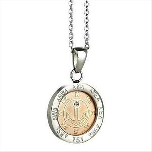 【送料無料】アクセサリー ネックレス ネックレスステンレススチールバラジルコンcollana uomo boccadamo man agr157 in acciaio con ancora rosata e zircone