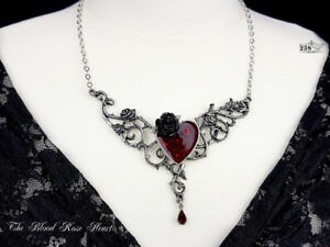 【送料無料】アクセサリー　ネックレス　ネックレスゴシックペンダントローズピューターcollana donna alchemy gothic ciondolo il sangue rose cuore peltro cristallo rosso