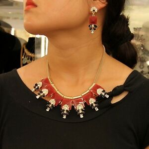 【送料無料】アクセサリー　ネックレス　ペンダントネックレスボルドーレッドフラワーブラックオリジナルレトロcollana pendente piazza rosso bordeaux fiore nero retr originale matrimonio jcr