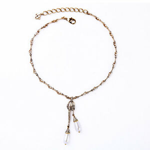 【送料無料】アクセサリー　ネックレス　ネックレスペンダントシンビンテージドロップcollana dorato pendente goccia perl sottile vintage matrimonio cso 3