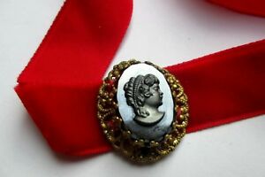 【送料無料】アクセサリー　ネックレス　コリアーラスデカウンタカテゴリビンテージレアrare collier ras de cou came agate couleur or femme empire bijou vintage 761