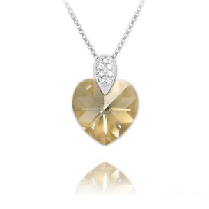 【送料無料】アクセサリー　ネックレス　コリアークールアルジェントジルコニウムスワロフスキークリスタルcollier coeur 45cm en argent rhodi, oxydes zirconium et cristal swarovski