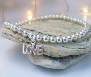 【送料無料】アクセサリー　ネックレス　ボールブレスレットビーズargento sterling charm amore ball braccialetto, stratificazione, 4mm perline, regalo per donna