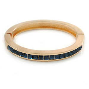 【送料無料】アクセサリー　ネックレス　オーストリアクリスタルブレスレットplaccato oro blu scuro cristallo austriaco bracciale in magnetico ovale 18cm l