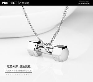【送料無料】アクセサリー　ネックレス　ペンダントネックレスダンベルステンレススチールオリジナルcollana pendente donna uomo dumbbell argentato acciaio inossidabile originale