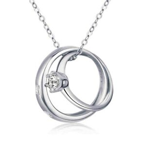 【送料無料】アクセサリー　ネックレス　ダブルペンダントネックレスベルキュービックジルコンスターリングシルバーciondolo collana doppio bell matrimonio zircone cubico donna argento sterling