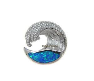 【送料無料】アクセサリー　ネックレス　ソリッドシルバーハワイアンオパールボールオーシャンペンダントargento massiccio sterling 925 opale hawaiano ocean ondulato ciondolo bling 21,754円