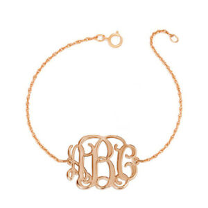 【送料無料】アクセサリー　ネックレス　カスタムモノグラムカフピンクpersonalizzati 3 iniziali monogramma bracciale in argento placcato oro rosa