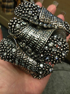 【送料無料】アクセサリー　ネックレス　カラークリスタルピューターカフブレスレットcolore peltro cristallo bracciale braccialetto ampia celebrit uk nuovo