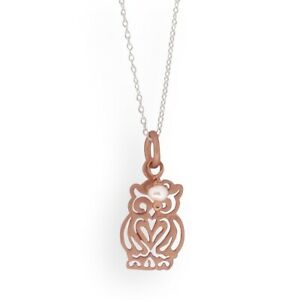 【送料無料】アクセサリー　ネックレス　ネックレスフクロウレッドパールcollana gufo amp; perla rosso placcato oro argento 925