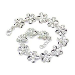 【送料無料】アクセサリー　ネックレス　シルバーハワイプルメリアブレスレットargento 925 lucidissimo brillante hawaiano plumeria bracciale fiore