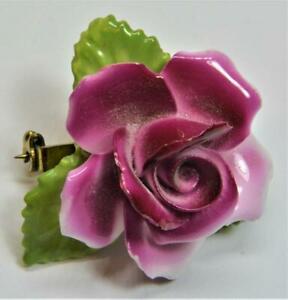 【送料無料】アクセサリー　ネックレス　ビンテージハンドメイドピンクフォームvintage firmato inglese porcellana inghiletrra fatto a mano rosa scuro forma