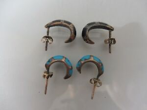 【送料無料】アクセサリー　ネックレス　イヤリングピアスシルバーターコイズオニキス2 paar bella orecchini orecchini__ argento 925 __ con turchese e onice ___